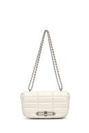 Women's Cream Long Strap Quilted Mini Crossbody Bag | Derimod Women's Cream Long Strap Quilted Mini Crossbody Bag | Derimod