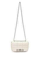 Women's Cream Long Strap Quilted Mini Crossbody Bag | Derimod Women's Cream Long Strap Quilted Mini Crossbody Bag | Derimod