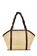 Kadın Bej Uzun Askılı Hasır Kol Çantası | Derimod Kadın Bej Uzun Askılı Hasır Kol Çantası | Derimod