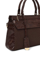 Kadın Kahverengi Uzun Askılı Desenli Kol Çantası | Derimod Kadın Kahverengi Uzun Askılı Desenli Kol Çantası | Derimod