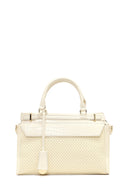 Women's Cream Long Strap Patterned Shoulder Bag | Derimod Women's Cream Long Strap Patterned Shoulder Bag | Derimod