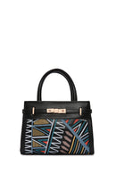 Kadın Siyah Baskılı Uzun Askılı Kol Çantası | Derimod Kadın Siyah Baskılı Uzun Askılı Kol Çantası | Derimod