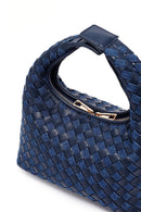Women's Blue Long Strap Braided Mini Handbag | Derimod Women's Blue Long Strap Braided Mini Handbag | Derimod