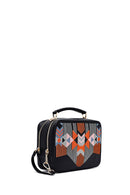 Women's Black Printed Long Strap Crossbody Bag | Derimod Women's Black Printed Long Strap Crossbody Bag | Derimod