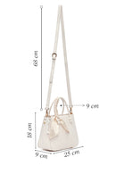 Kadın Beyaz Uzun Askılı Aksesuarlı Kol Çantası | Derimod Kadın Beyaz Uzun Askılı Aksesuarlı Kol Çantası | Derimod