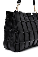 Kadın Siyah Uzun Askılı Örgü Kol Çantası | Derimod Kadın Siyah Uzun Askılı Örgü Kol Çantası | Derimod
