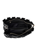 Kadın Siyah Uzun Askılı Örgü Kol Çantası | Derimod Kadın Siyah Uzun Askılı Örgü Kol Çantası | Derimod