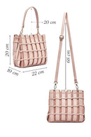 Women's Pink Long Strap Knitted Shoulder Bag | Derimod Women's Pink Long Strap Knitted Shoulder Bag | Derimod