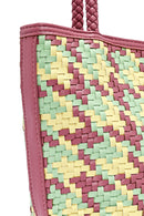 Women Pink Woven Shoulder Bag | Derimod Women Pink Woven Shoulder Bag | Derimod