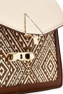 Kadın Bej Uzun Askılı Desenli Kol Çantası | Derimod Kadın Bej Uzun Askılı Desenli Kol Çantası | Derimod