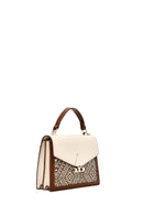 Women's Beige Long Strap Patterned Handbag | Derimod Women's Beige Long Strap Patterned Handbag | Derimod