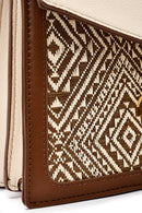 Kadın Bej Uzun Askılı Desenli Kol Çantası | Derimod Kadın Bej Uzun Askılı Desenli Kol Çantası | Derimod