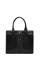 Women's Black Long Strap Patterned Handbag | Derimod Women's Black Long Strap Patterned Handbag | Derimod