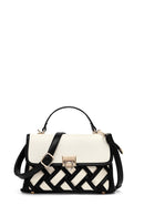 Kadın Bej Uzun Askılı Desenli Kol Çantası | Derimod Kadın Bej Uzun Askılı Desenli Kol Çantası | Derimod