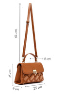 Women's Brown Long Strap Patterned Handbag | Derimod Women's Brown Long Strap Patterned Handbag | Derimod