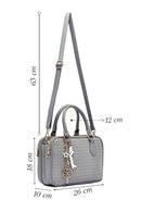 Kadın Gri Uzun Askılı Baskılı Klasik Kol Çantası | Derimod Kadın Gri Uzun Askılı Baskılı Klasik Kol Çantası | Derimod