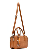 Women's Brown Long Strap Printed Classic Shoulder Bag | Derimod Women's Brown Long Strap Printed Classic Shoulder Bag | Derimod