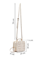 Women Beige Long Strap Woven Crossbody Bag | Derimod Women Beige Long Strap Woven Crossbody Bag | Derimod