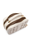 Women Beige Long Strap Woven Crossbody Bag | Derimod Women Beige Long Strap Woven Crossbody Bag | Derimod