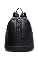 Kadın Siyah Desenli Sırt Çantası | Derimod Kadın Siyah Desenli Sırt Çantası | Derimod