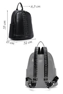 Kadın Siyah Desenli Sırt Çantası | Derimod Kadın Siyah Desenli Sırt Çantası | Derimod