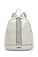 Women's Beige Patterned Backpack | Derimod Women's Beige Patterned Backpack | Derimod