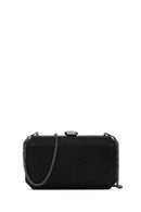 Kadın Siyah Uzun Zincir Askılı Taşlı Abiye Mini Portföy Çanta | Derimod Kadın Siyah Uzun Zincir Askılı Taşlı Abiye Mini Portföy Çanta | Derimod