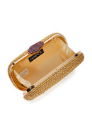 Women's Gold Long Strap Braided Mini Evening Clutch Bag | Derimod Women's Gold Long Strap Braided Mini Evening Clutch Bag | Derimod