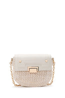 Kadın Krem Uzun Askılı Örgülü Mini Çapraz Çanta | Derimod Kadın Krem Uzun Askılı Örgülü Mini Çapraz Çanta | Derimod