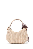 Women's Beige Long Straw Mini Crossbody Bag | Derimod Women's Beige Long Straw Mini Crossbody Bag | Derimod