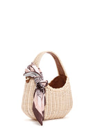 Women's Beige Long Straw Mini Crossbody Bag | Derimod Women's Beige Long Straw Mini Crossbody Bag | Derimod