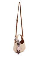 Women's Beige Long Straw Mini Crossbody Bag | Derimod Women's Beige Long Straw Mini Crossbody Bag | Derimod
