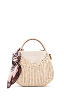 Women's Beige Long Straw Mini Crossbody Bag | Derimod Women's Beige Long Straw Mini Crossbody Bag | Derimod