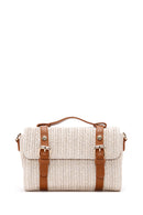 Women's Cream Long Strap Straw Crossbody Bag | Derimod Women's Cream Long Strap Straw Crossbody Bag | Derimod