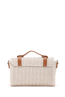 Women's Cream Long Strap Straw Crossbody Bag | Derimod Women's Cream Long Strap Straw Crossbody Bag | Derimod