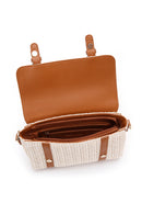 Women's Cream Long Strap Straw Crossbody Bag | Derimod Women's Cream Long Strap Straw Crossbody Bag | Derimod