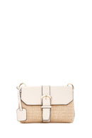 Women's White Long Straw Shoulder Bag | Derimod Women's White Long Straw Shoulder Bag | Derimod