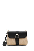 Women's Black Long Strap Straw Shoulder Bag | Derimod Women's Black Long Strap Straw Shoulder Bag | Derimod