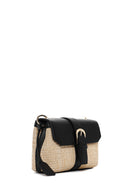 Women's Black Long Strap Straw Shoulder Bag | Derimod Women's Black Long Strap Straw Shoulder Bag | Derimod