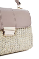 Women's Cream Long Strap Straw Handle Bag | Derimod Women's Cream Long Strap Straw Handle Bag | Derimod