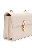 Women's Cream Long Chain Strap Mini Classic Crossbody Bag | Derimod Women's Cream Long Chain Strap Mini Classic Crossbody Bag | Derimod