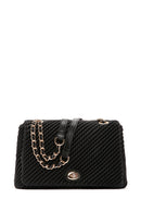 Kadın Siyah Uzun Askılı Baskılı Omuz Çantası | Derimod Kadın Siyah Uzun Askılı Baskılı Omuz Çantası | Derimod