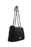 Kadın Siyah Uzun Askılı Baskılı Omuz Çantası | Derimod Kadın Siyah Uzun Askılı Baskılı Omuz Çantası | Derimod