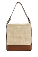 Women's Beige Straw Shoulder Bag | Derimod Women's Beige Straw Shoulder Bag | Derimod