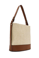 Women's Beige Straw Shoulder Bag | Derimod Women's Beige Straw Shoulder Bag | Derimod