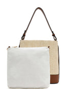 Women's Beige Straw Shoulder Bag | Derimod Women's Beige Straw Shoulder Bag | Derimod
