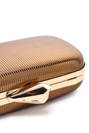 Kadın Bronz Uzun Askılı Metalik Mini Portföy Abiye Çantası | Derimod Kadın Bronz Uzun Askılı Metalik Mini Portföy Abiye Çantası | Derimod