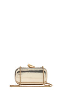 Women's Gold Long Strap Metallic Mini Clutch Evening Bag | Derimod Women's Gold Long Strap Metallic Mini Clutch Evening Bag | Derimod