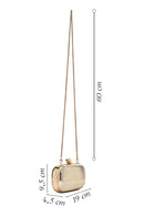 Women's Gold Long Strap Metallic Mini Clutch Evening Bag | Derimod Women's Gold Long Strap Metallic Mini Clutch Evening Bag | Derimod