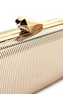 Women's Gold Long Strap Metallic Mini Clutch Evening Bag | Derimod Women's Gold Long Strap Metallic Mini Clutch Evening Bag | Derimod
